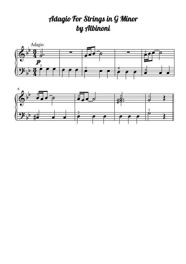 Adagio for Strings in G Minor by Albinoni Level 4